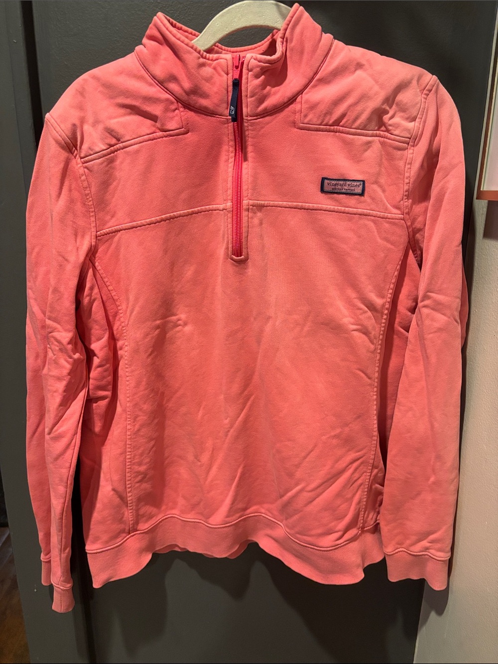 Vineyard Vines Coral Half-Zip Pullover